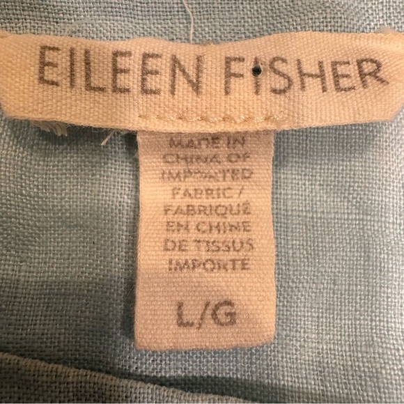 Eileen Fisher Women’s Light Aqua Green Linen Top Size Large. Oversized - Picture 6 of 7